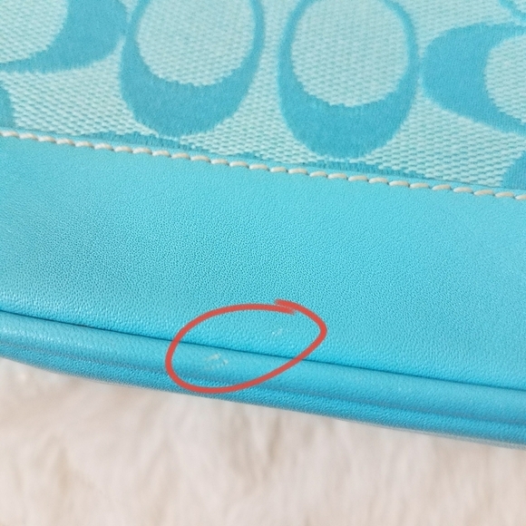 Coach Y2K 90's Turquoise Signature C Demi Shoulder Bag w/Dustbag - Picture 12 of 16